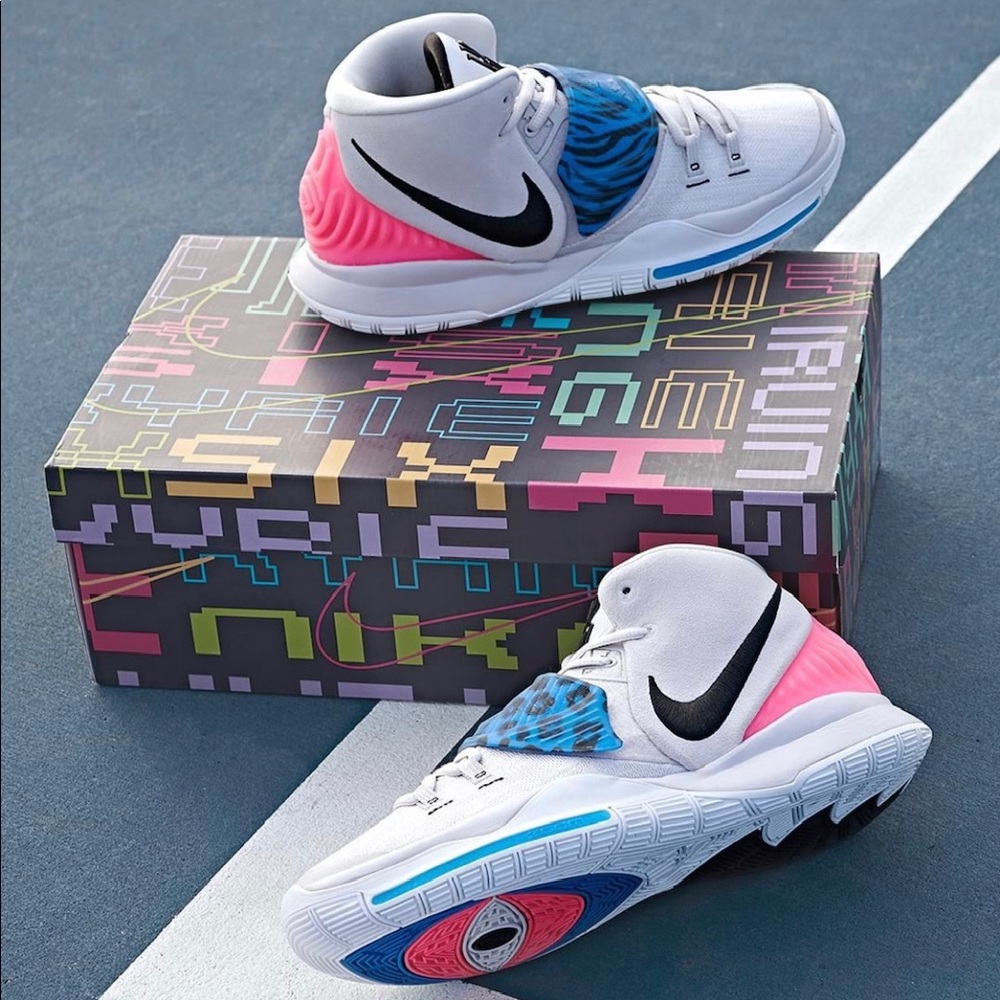 New Nike Kyrie 6 Irving White Animal Print Sz 11.5